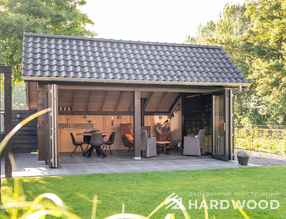 Гриль беседка с двускатной крышей №38 - фото 1596