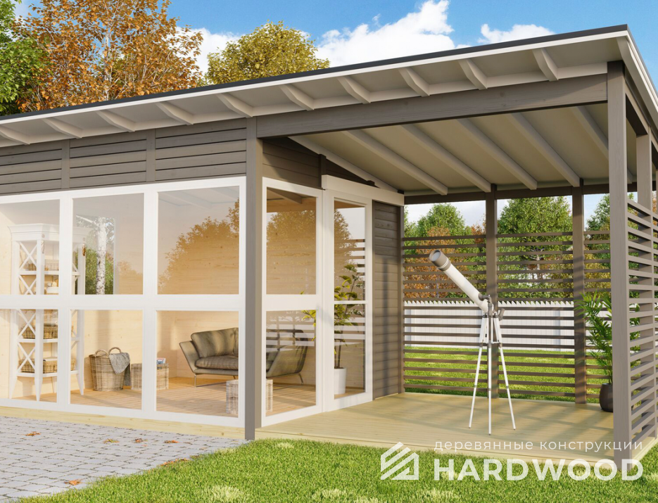 Садовая беседка двухзонная №43 - фото 1643