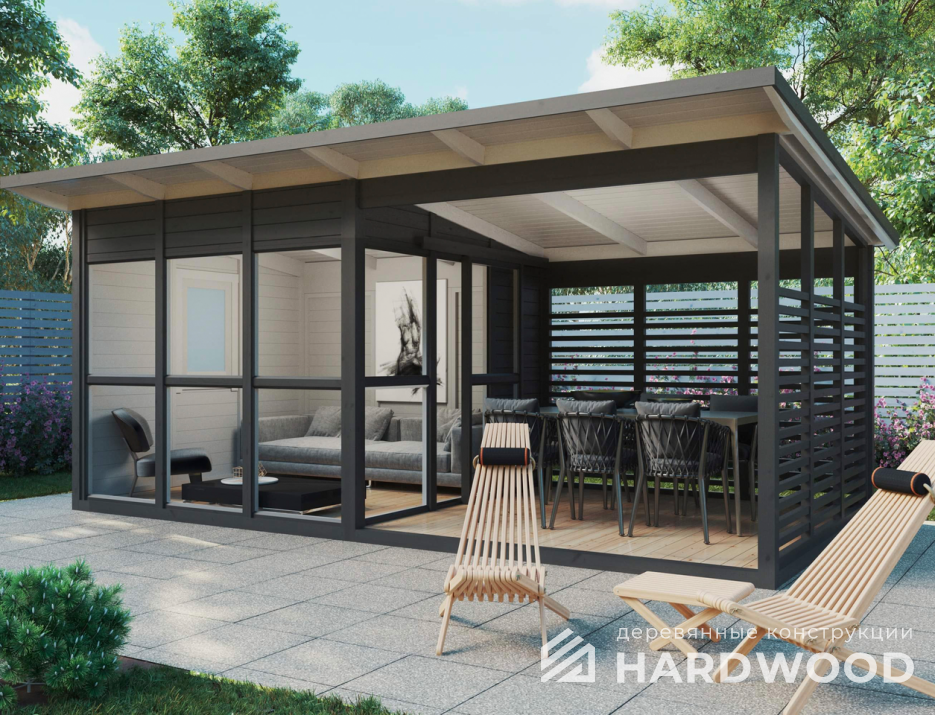 Садовая беседка двухзонная №43 - фото 1645