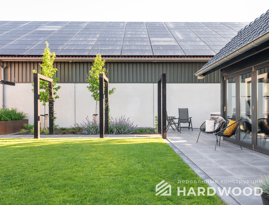 Гриль беседка с двускатной крышей №38 - фото 1605