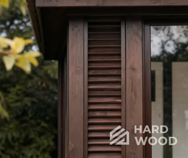 Большая деревянная беседка остеклённая №98 - фото 2280